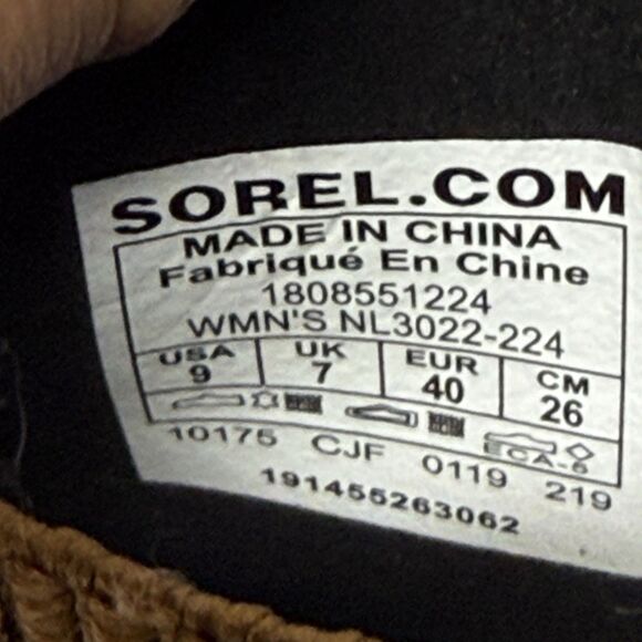 SOREL Joan of Arctic Wedge II Camel Tan Chelsea Leather Boots Women's 9 New - Picture 6 of 13